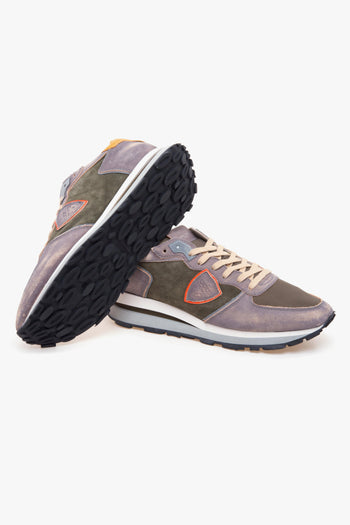Sneaker Tropez Haute in camoscio e pelle vintage - 4