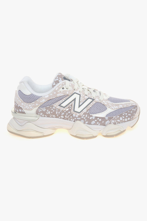 Sneaker 9060 in camoscio con stampa maculata e tessuto