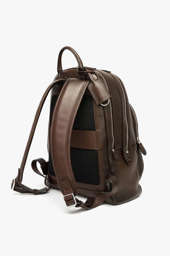 Zaino doppia tasca in pelle anticata - 5