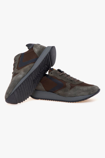 Sneaker "Magic" in camoscio e tessuto - 4