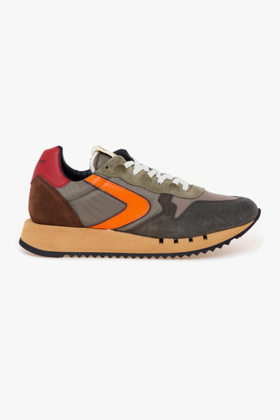 Sneaker "Magic" in camoscio e tessuto VERDE MILITARE