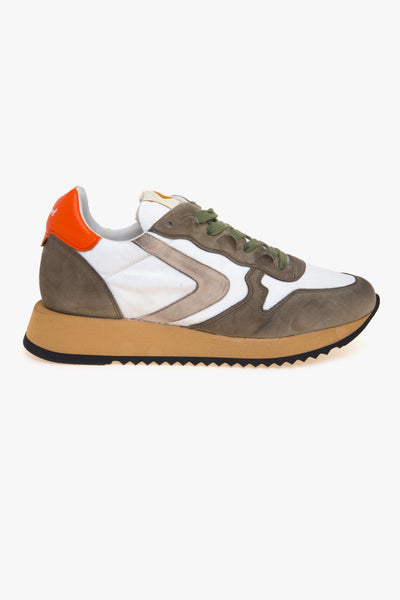 Sneaker Magic in camoscio e tessuto effetto vintage