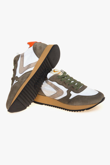 Sneaker Magic in camoscio e tessuto effetto vintage - 4