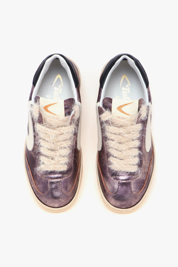 Sneaker 1920 Olimpia Metal in pelle laminata anticata - 5