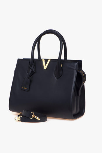 Borsa a mano in pelle con tracolla - 2