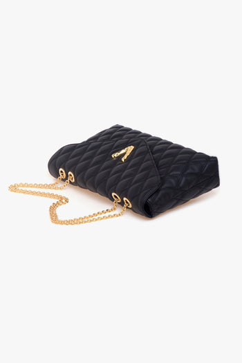 Borsa a spalla in pelle matelassè con "V" sfaccettata - 3