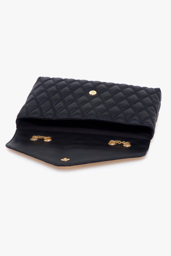 Borsa a spalla in pelle matelassè con "V" sfaccettata - 4