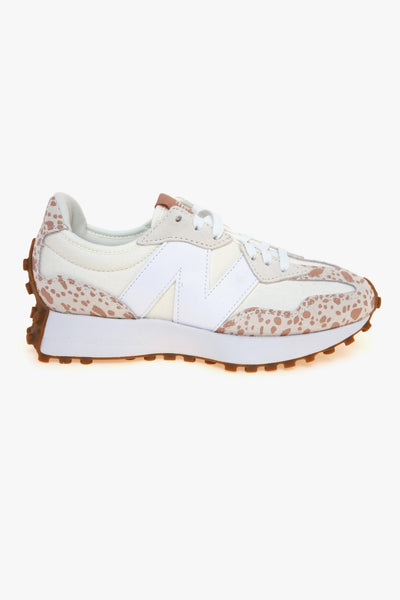 Sneaker 327 in tessuto e camoscio con stampa maculata