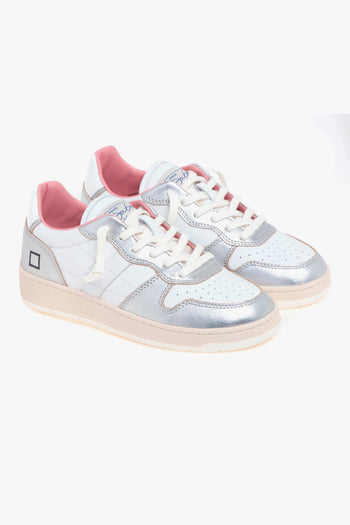 Sneaker "court shiny" in pelle con inserti laminati - 2