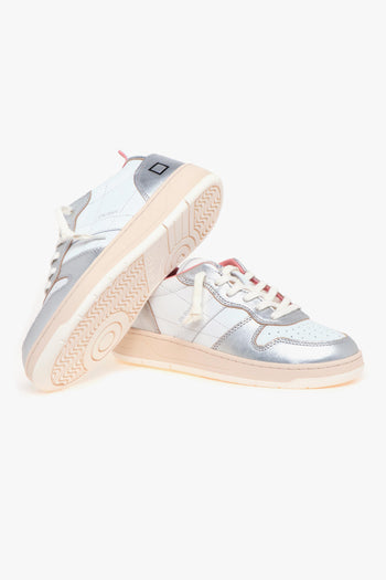 Sneaker "court shiny" in pelle con inserti laminati - 4