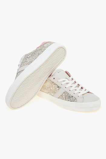 Sneaker Hill Low in glitter con inserti in suede e pelle - 4