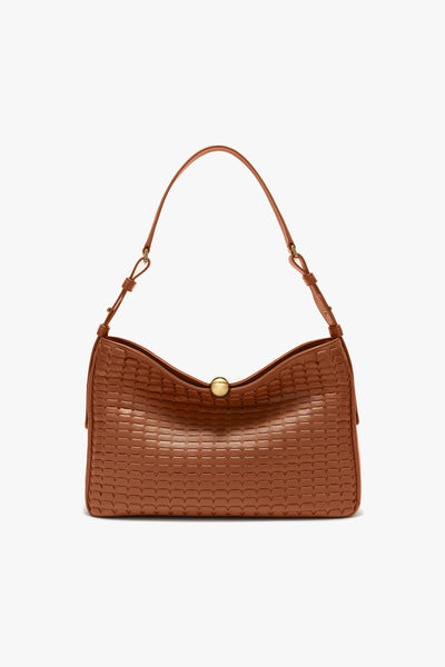 Borsa a spalla Sfera in nappa soft con intagli - misura L