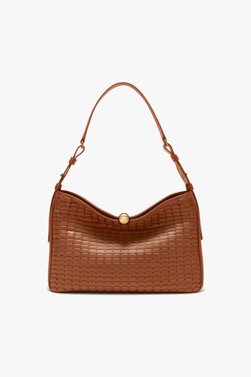 Borsa a spalla Sfera in nappa soft con intagli - misura L