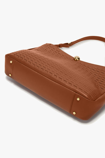 Borsa a spalla Sfera in nappa soft con intagli - misura L - 4