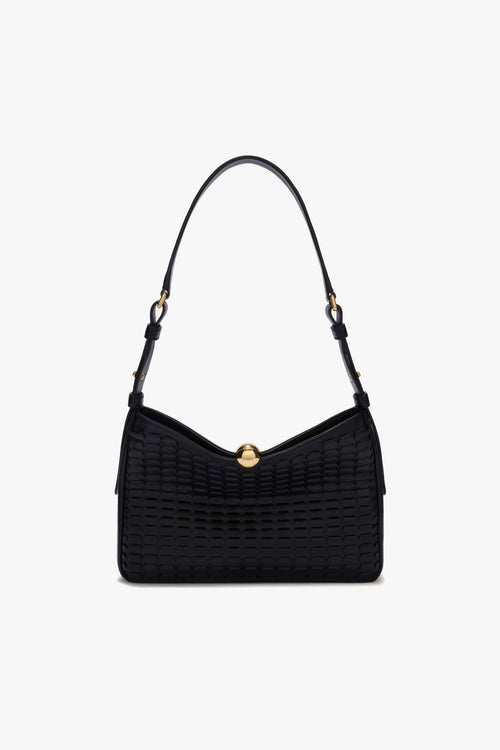 Borsa a spalla Sfera in nappa soft con intagli - misura M