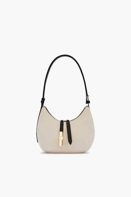 Borsa a spalla Nuvola in tessuto e pelle - misura S