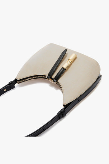 Borsa a spalla Nuvola in tessuto e pelle - misura S - 4