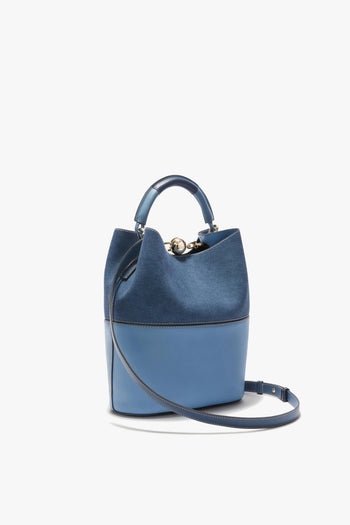 Borsa a secchiello Sfera in pelle e tessuto - Misura 26 - 2