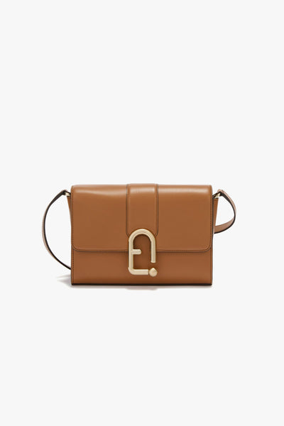 Borsa a tracolla Urban in pelle con logo in metallo - misura S