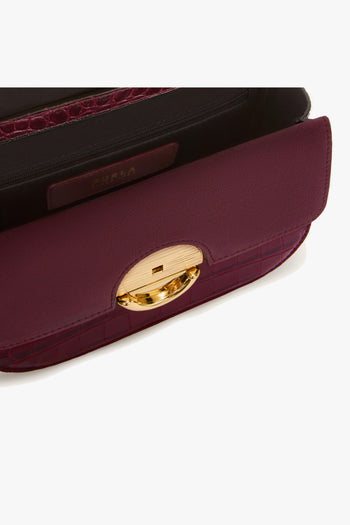 Borsa a tracolla Sfera Mini Round in pelle stampa cocco - 3