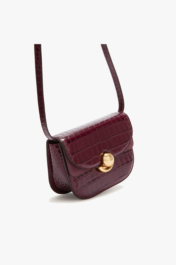 Borsa a tracolla Sfera Mini Round in pelle stampa cocco - 4