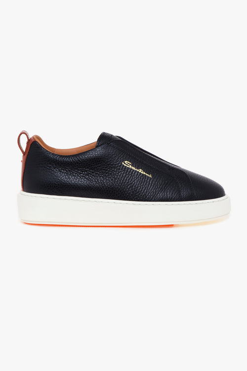 Sneaker slip-on in pelle martellata