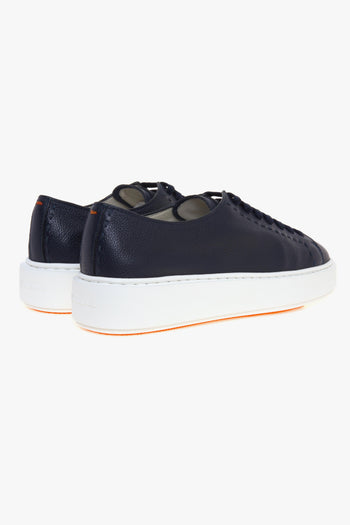 Sneaker in pelle con impunture e suola in gomma - 3