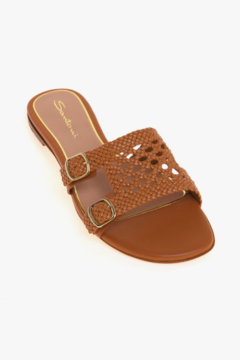 Mule Didi in pelle intrecciatra con doppia fibbia - 4
