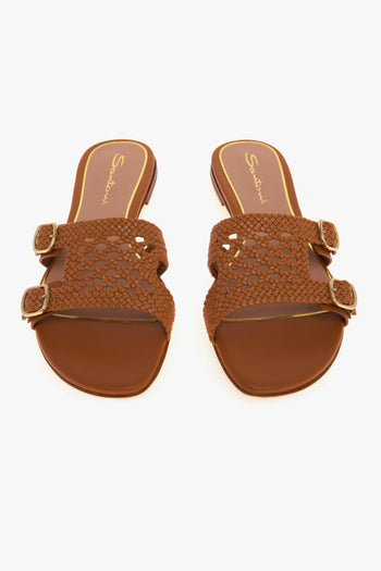 Mule Didi in pelle intrecciatra con doppia fibbia - 5