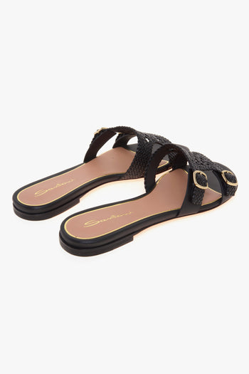 Mule Didi in pelle intrecciatra con doppia fibbia - 3