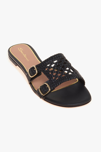 Mule Didi in pelle intrecciatra con doppia fibbia - 4