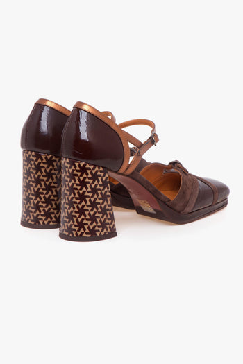 Decolletè aperto ai lati in vernice e camoscio - 3