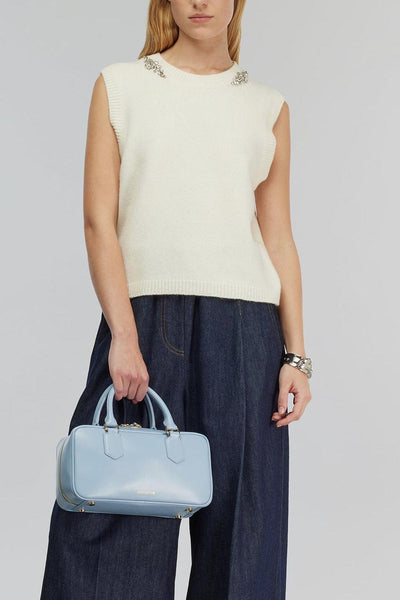 Gilet "Alienor" in misto cashmere con strass