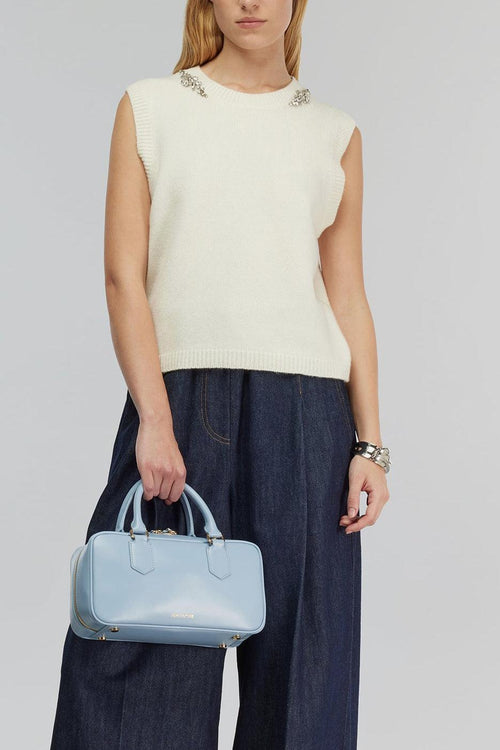 Gilet "Alienor" in misto cashmere con strass