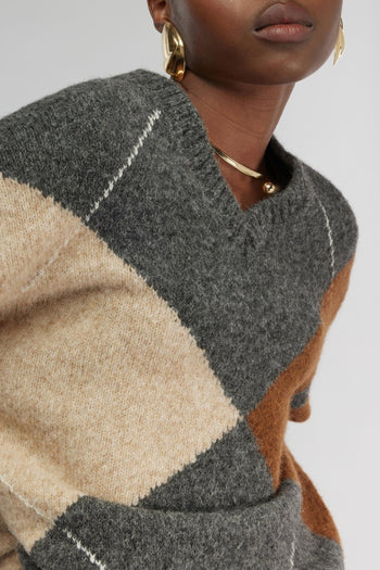 Maglia a rombi Gaston in misto lana - 4