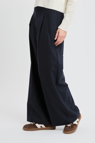 Pantalone a palazzo in misto lana