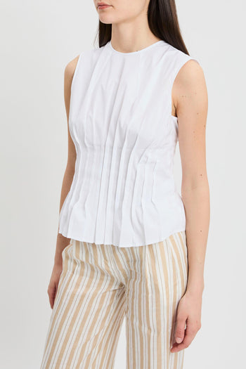 Top Clarinda di in cotone con pieghe - 2