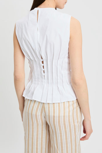 Top Clarinda di in cotone con pieghe - 5