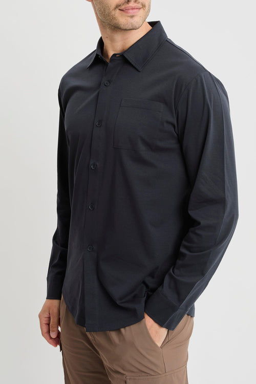 Camicia a manica lunga in jersey mercerizzato