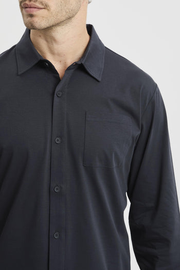 Camicia a manica lunga in jersey mercerizzato - 8