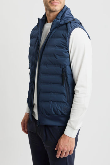 Gilet in bimateriale con cappuccio - 2