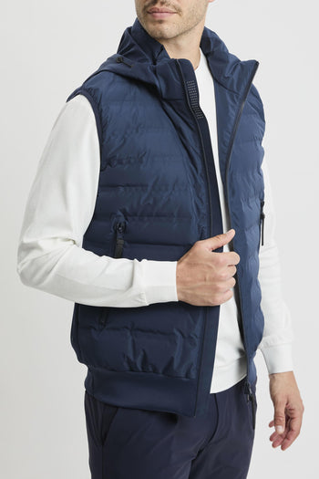 Gilet in bimateriale con cappuccio - 3