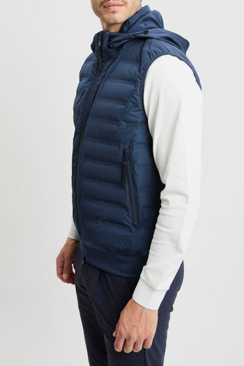 Gilet in bimateriale con cappuccio - 5
