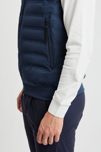 Gilet in bimateriale con cappuccio - 6