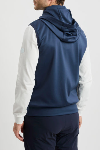 Gilet in bimateriale con cappuccio - 7