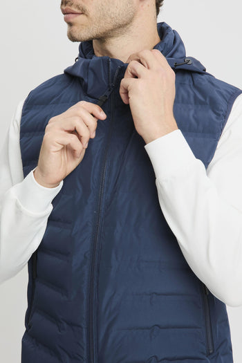 Gilet in bimateriale con cappuccio - 8