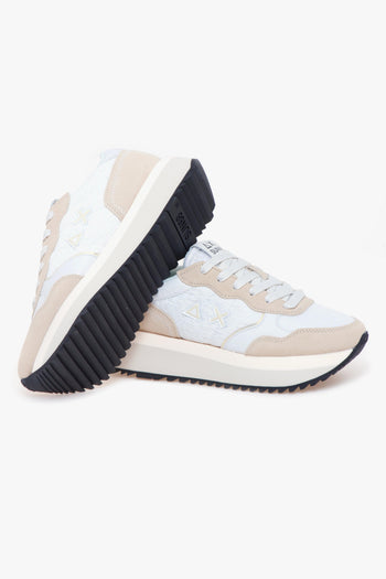 Sneaker Big Ally Flower in camoscio e tessuto ricamato - 4