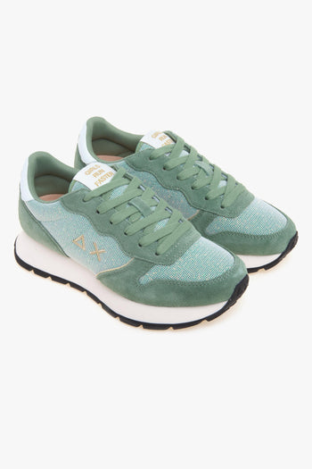 Sneaker in camoscio e tessuto glitterato - 2
