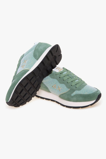 Sneaker in camoscio e tessuto glitterato - 4