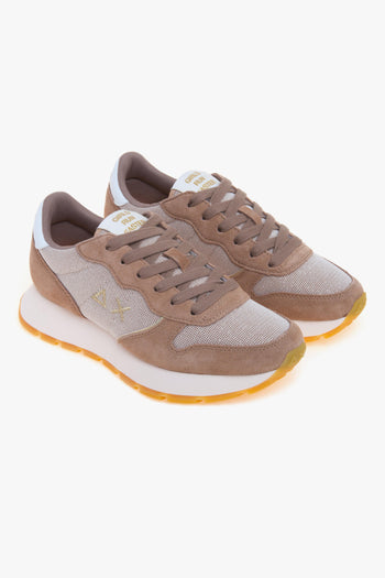 Sneaker in camoscio e tessuto glitterato - 3